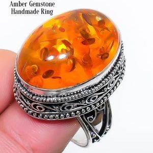 Amazing Baltic Amber Gemstone Handmade Ring